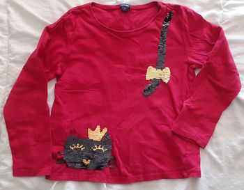 Haut manches longues paillettes réversible fille 5-6 ans / Kiabi