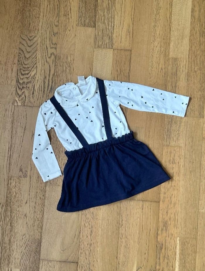 Ensemble body + jupe fille 9-12 mois H&M