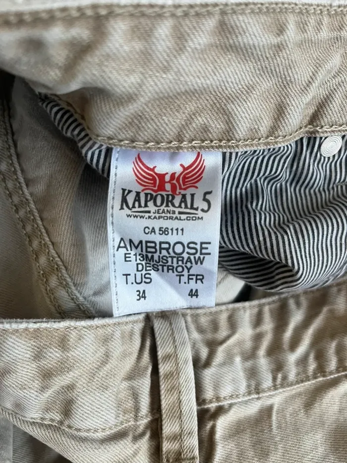 🔹 Jean Beige Effet Délavé et Déchiré – Kaporal 🔹 - photo numéro 7