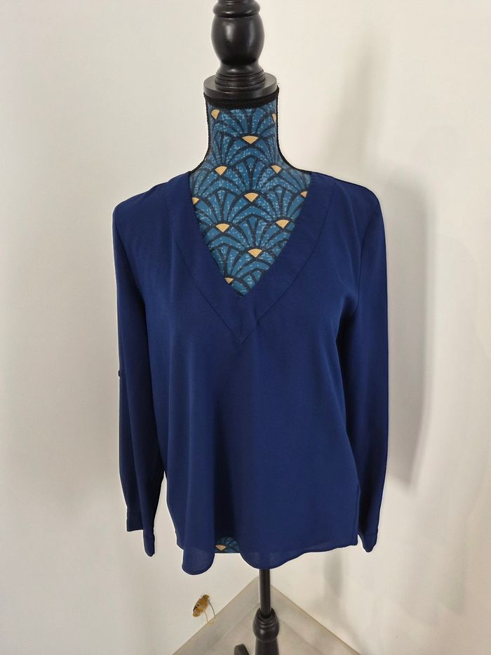 Chemisier bleu marine col V, Atmosphère, taille 40. - photo numéro 2