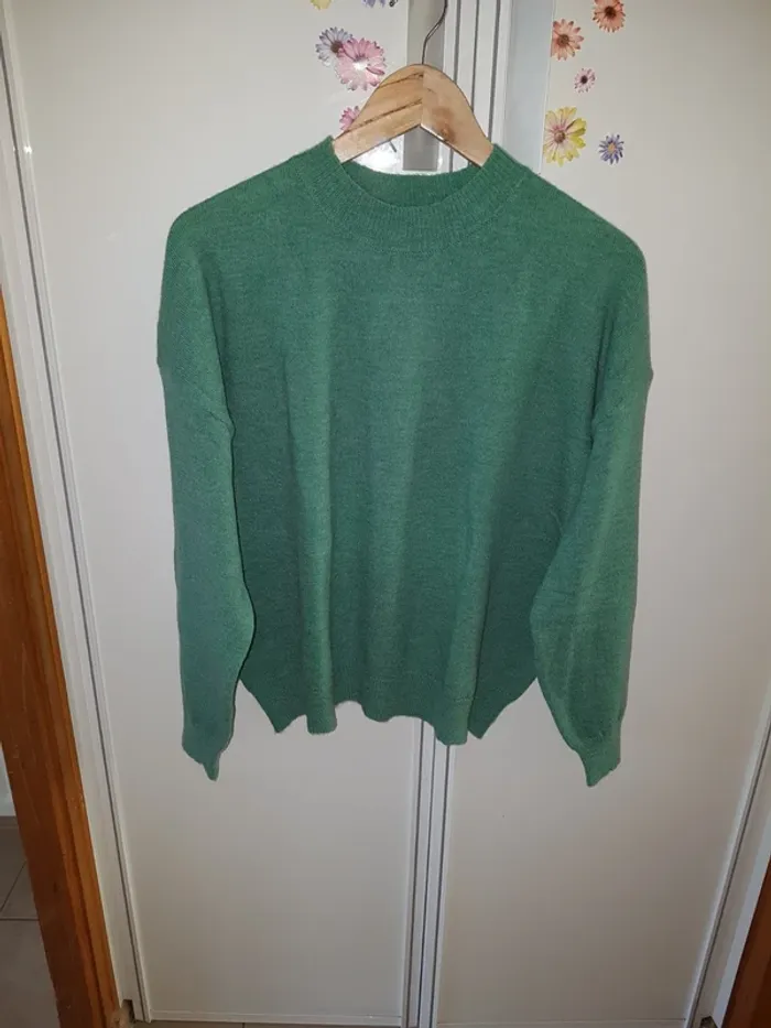 Pull vert chiné - photo numéro 3