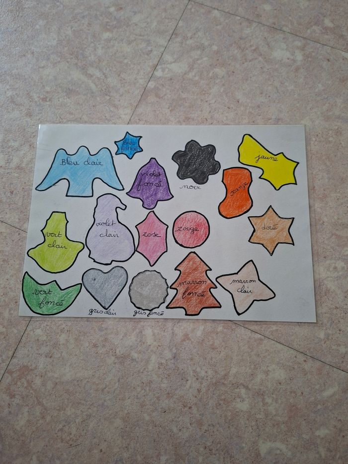 fiche pour apprentissage couleurs