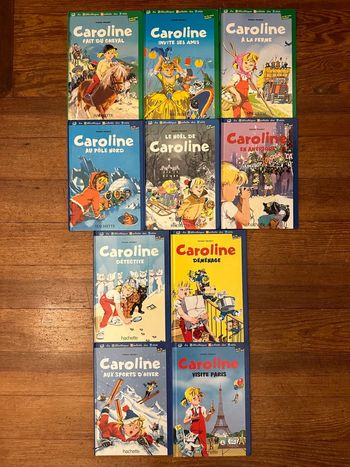 Lot de 10 livres durs Caroline bibliothèque Hachette des petits bd album