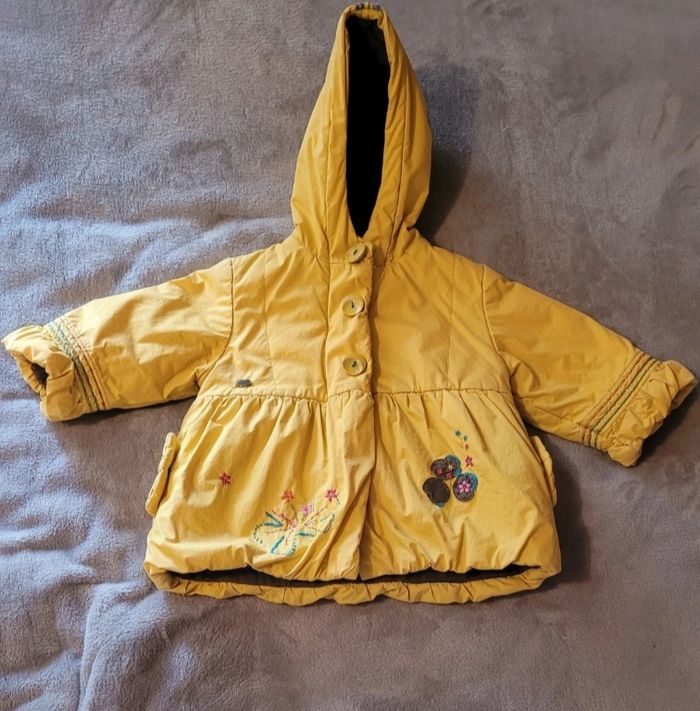 Manteau hiver Bébé fille 18 mois Catimini Jaune - photo numéro 2