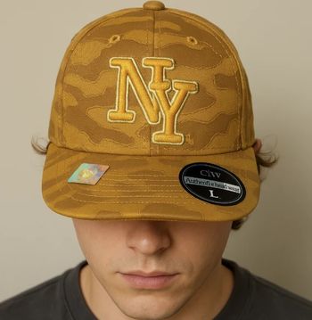 🧢 Casquette NY City Hunter moutarde camouflage - Taille L (7 1/2)