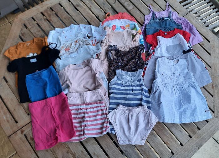 Lot de 20 vêtements pour fille 6 mois été, lot 1