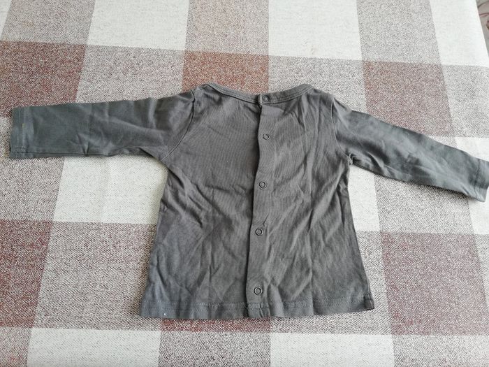 Tee shirt manches longues gris 9 mois tape à l'oeil - photo numéro 3