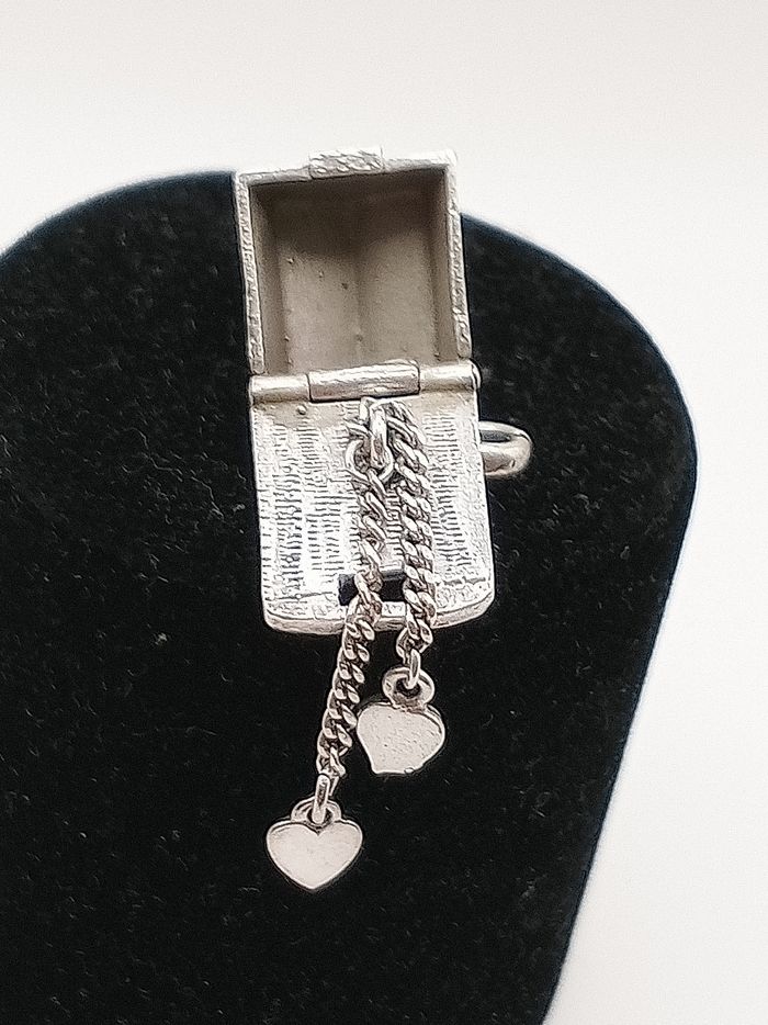 Ciondolo  che si apre collana antico vintage anni '50/'60 argento 10 gr  ciondolo cuore - photo numéro 7