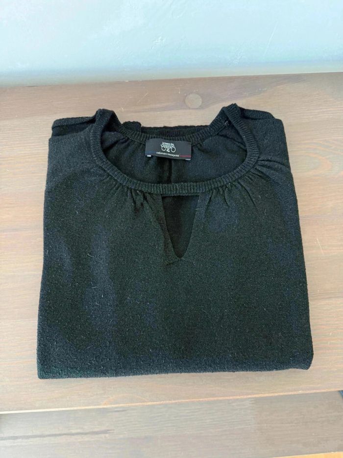 Pull fin Le Temps des Cerises noir scintillant XS - Parfait état