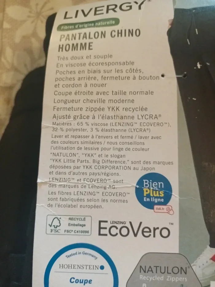 Pantalon chino homme taille xl - photo numéro 2