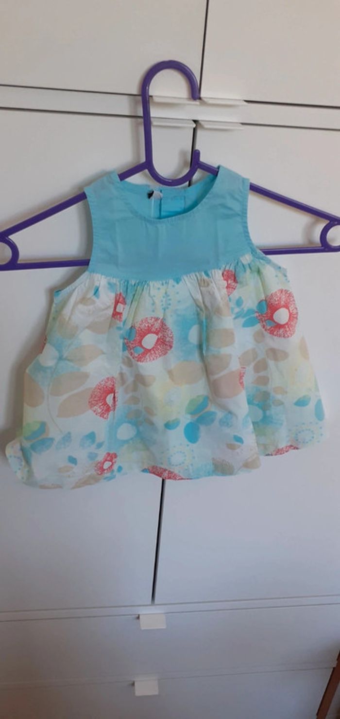 Robe turquoise  fleuri