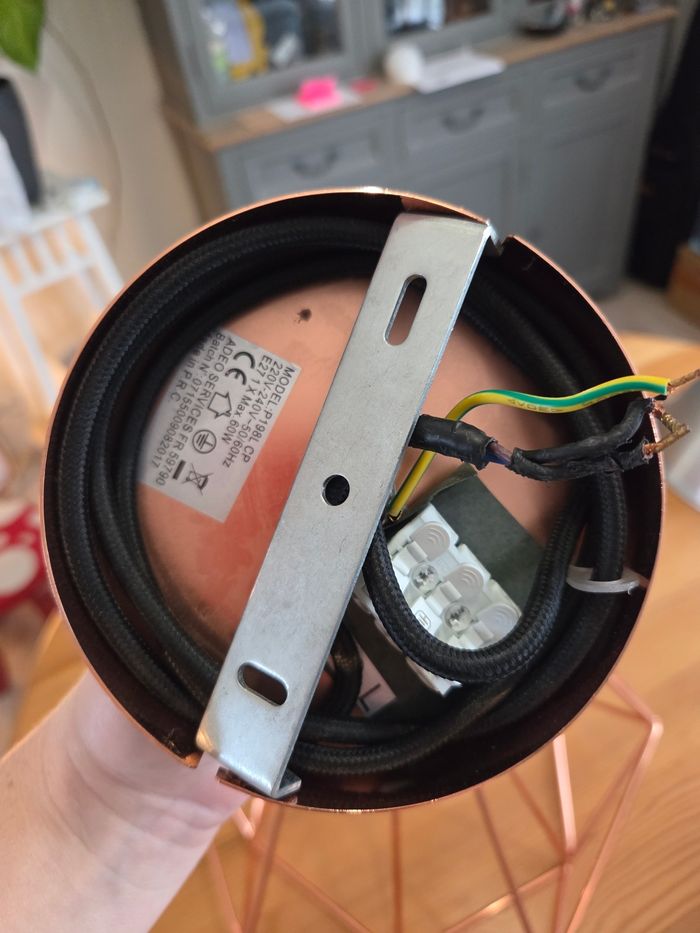 Suspension luminaire forme diamant or rose - photo numéro 3