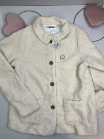 Manteau fille - neuf - crème- Okaïdi - Taille 14 ans