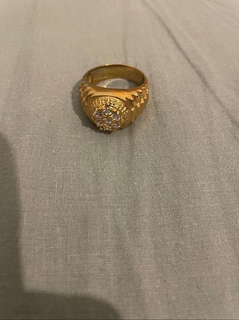 Bague fantaisie dorée strass