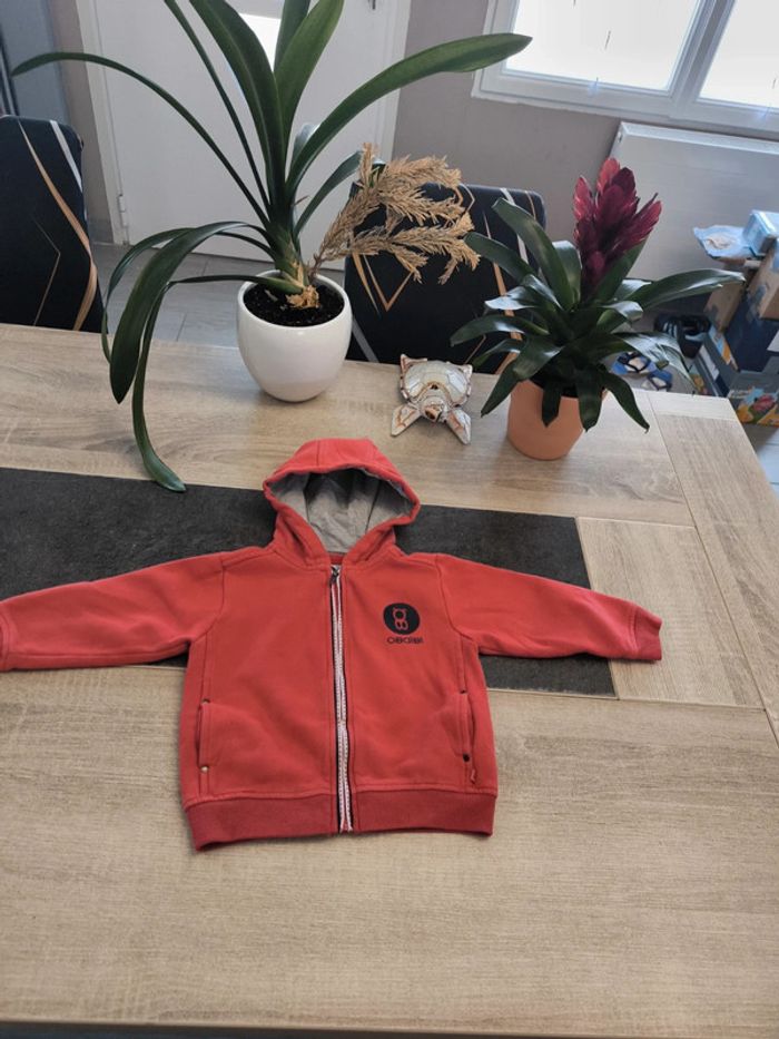 Gilet zippé à capuche garçon 23 mois 86cm obaibi