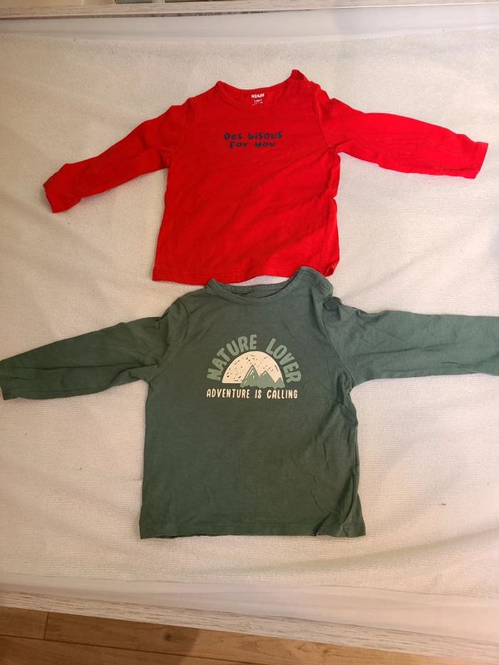 Lot 2 tee shirt longue manche