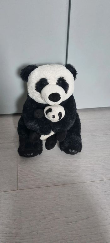 Peluche panda maman avec son bébé