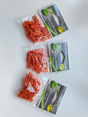 3 paquets de mini pinces décorative orange