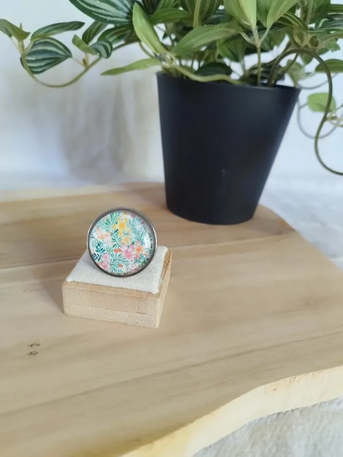 bague fleurie ajustable