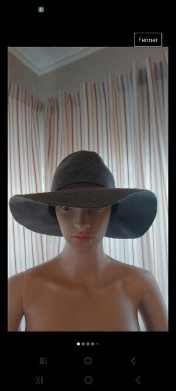 Chapeau femme gris création Française 58cm