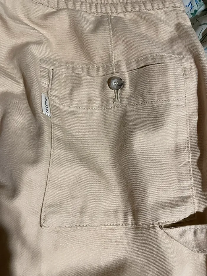 Pantalon cargo court en coton et lin - photo numéro 2