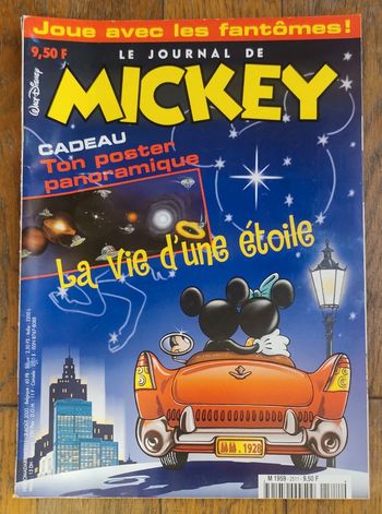 Ancien journal de mickey N°2511 poster panoramique constellations 2000 vintage