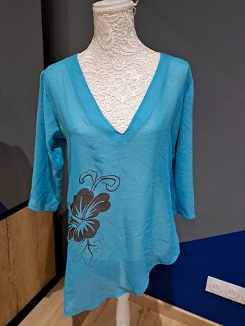 Tunique bleu transparent 3 suisses taille 38 peu être utilisé pour la plage