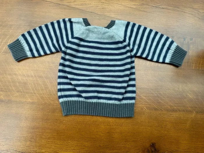 Pull fin rayé gris Pat et Ripaton 3 mois - photo numéro 5