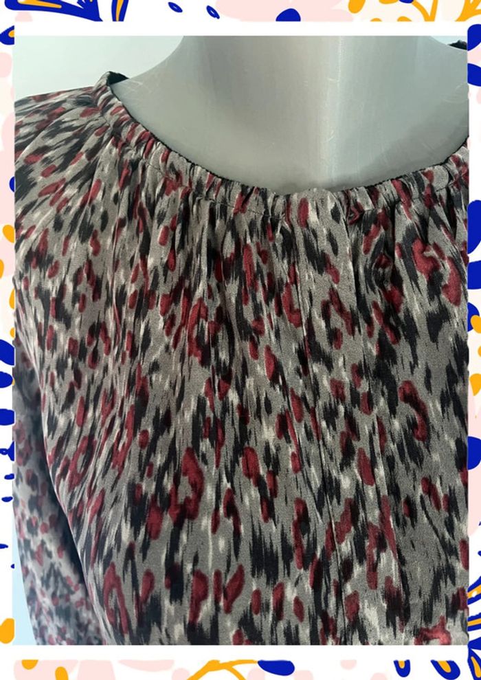 Blouse en soie imprimée Comptoir des Cotonniers – Taille 42 – Tons bordeaux & détails chic - photo numéro 2