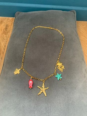 collier acier inoxydable doré