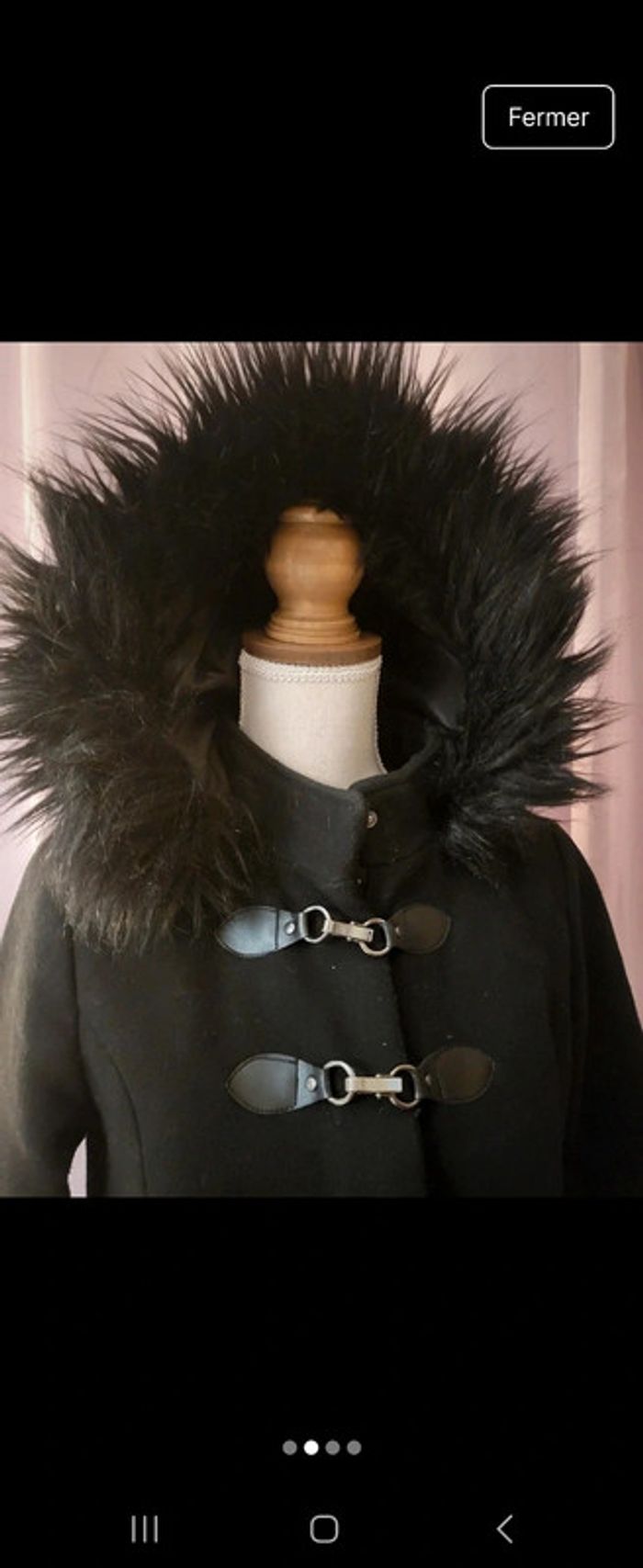 Manteau fourrure noire - photo numéro 2