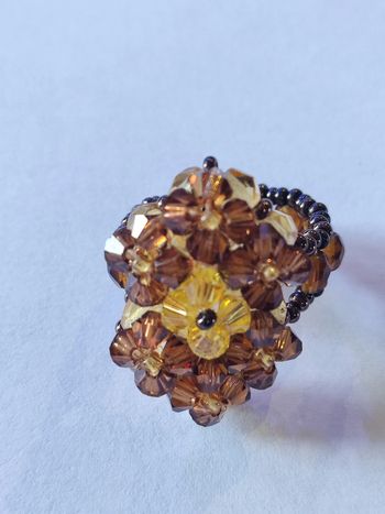 Bague losange perles