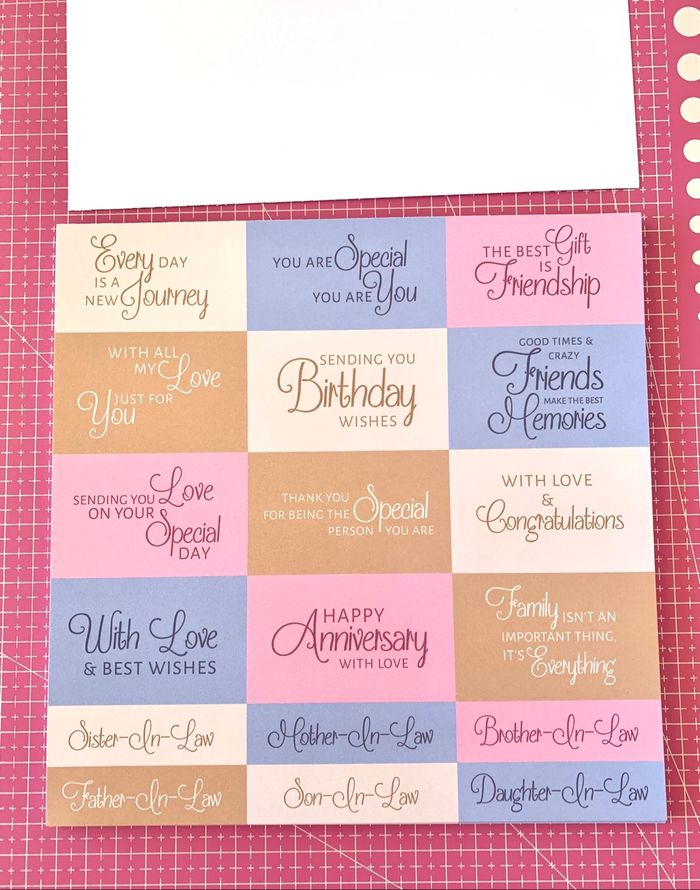 Lot de 24 planches de phrases de souhaits en anglais cartonnées à découper - photo numéro 6