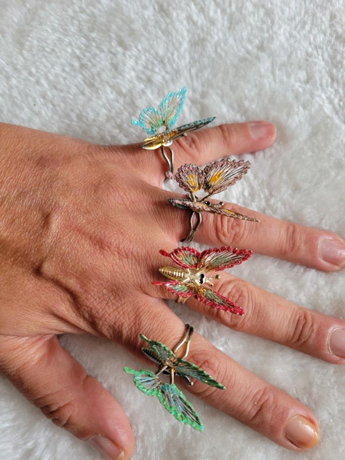 Bagues papillons 🦋 ajustables - photo numéro 3