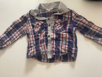 Chemise garçon bleu et rouge  kid kanai 3 ans