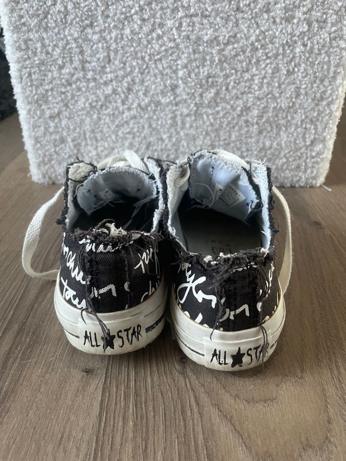 Converse All Star Black OX Cursive Sketched vintage - photo numéro 3