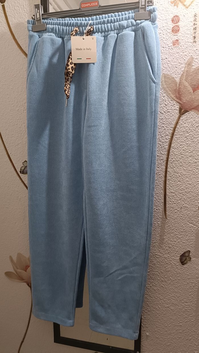 Pantalon bleu taille élastique