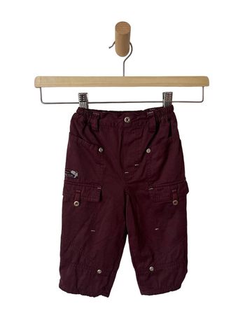 Pantalon confortable doublé couleur pourpre - Natalys 1 an (74cm)