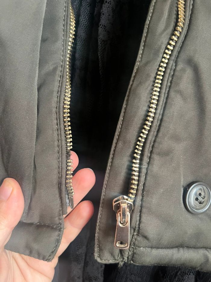 Manteau Zara Kaki Fourrure Taille M - photo numéro 5