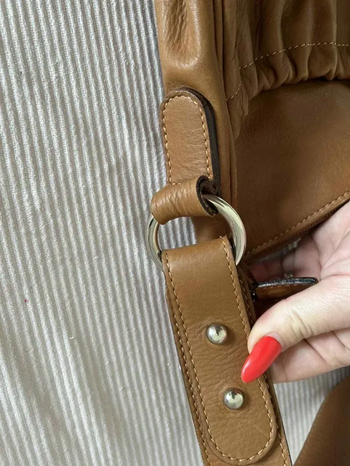 Sac bandoulière cuir camel Salamander – bon état - photo numéro 11