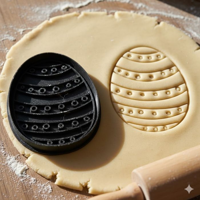 Emporte-pièce œuf de Pâques 8 cm pour biscuits et pâtisserie