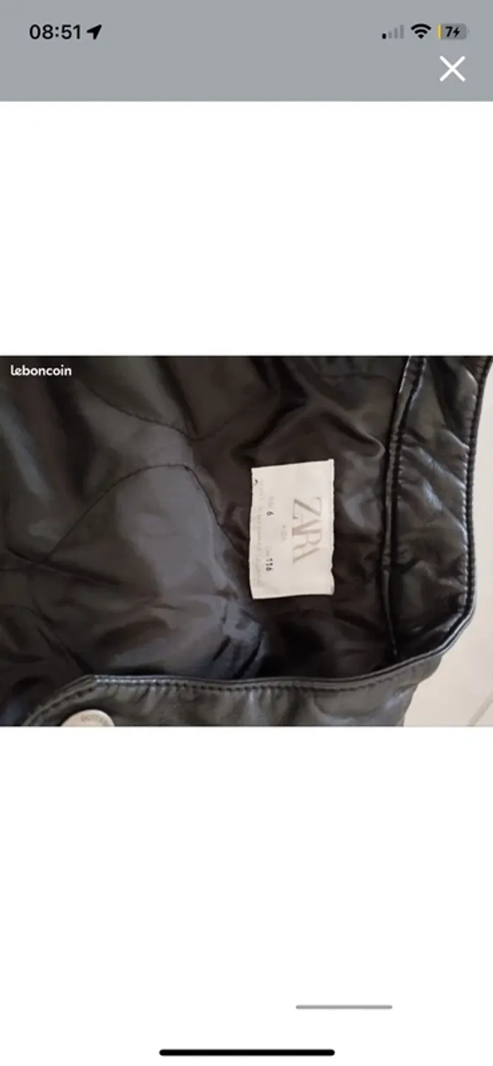 Veste Zara Enfant simili cuir – Style motard, comme les grands ! - photo numéro 4
