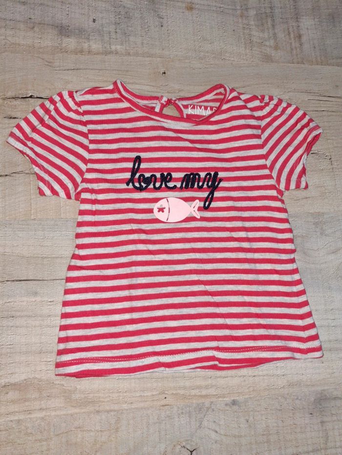 Tee shirt manche courte fille 18 mois