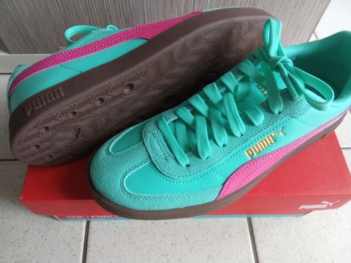 Baskets sneakers femme puma taille 39, sport, fitness , yoga,  bleu vert - menthe   et  rose neuve Sans étiquette, boîte d'origine - photo numéro 4