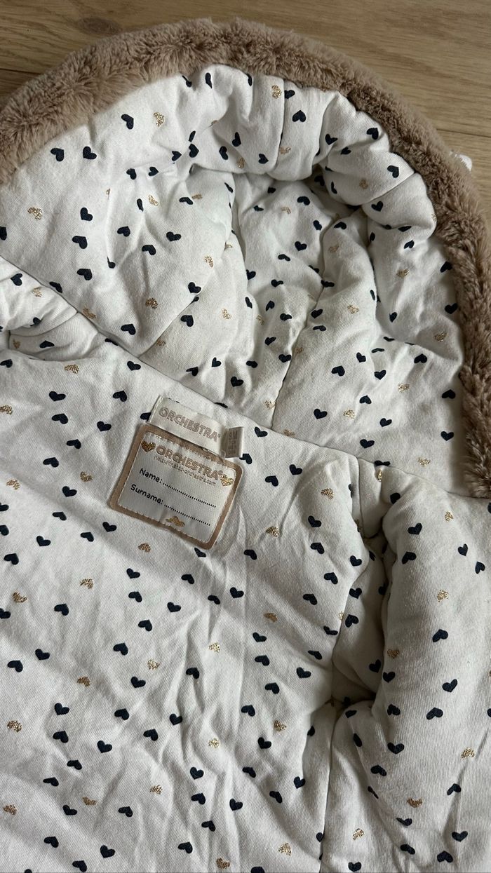 Manteau fourrure beige, bébé 9  mois - photo numéro 4