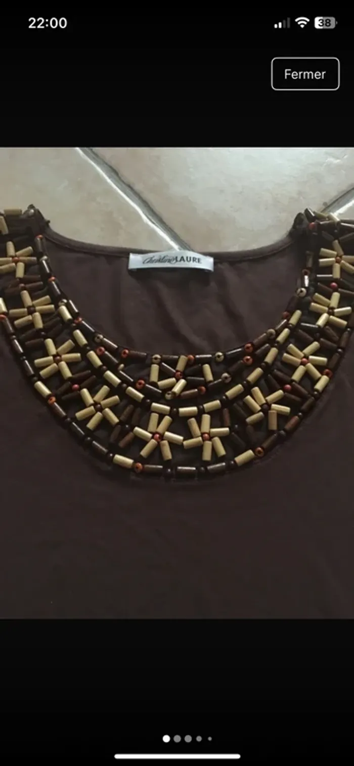 Neuf💎 Magnifique tee shirt avec perles en 42 de la boutique Christine Laure