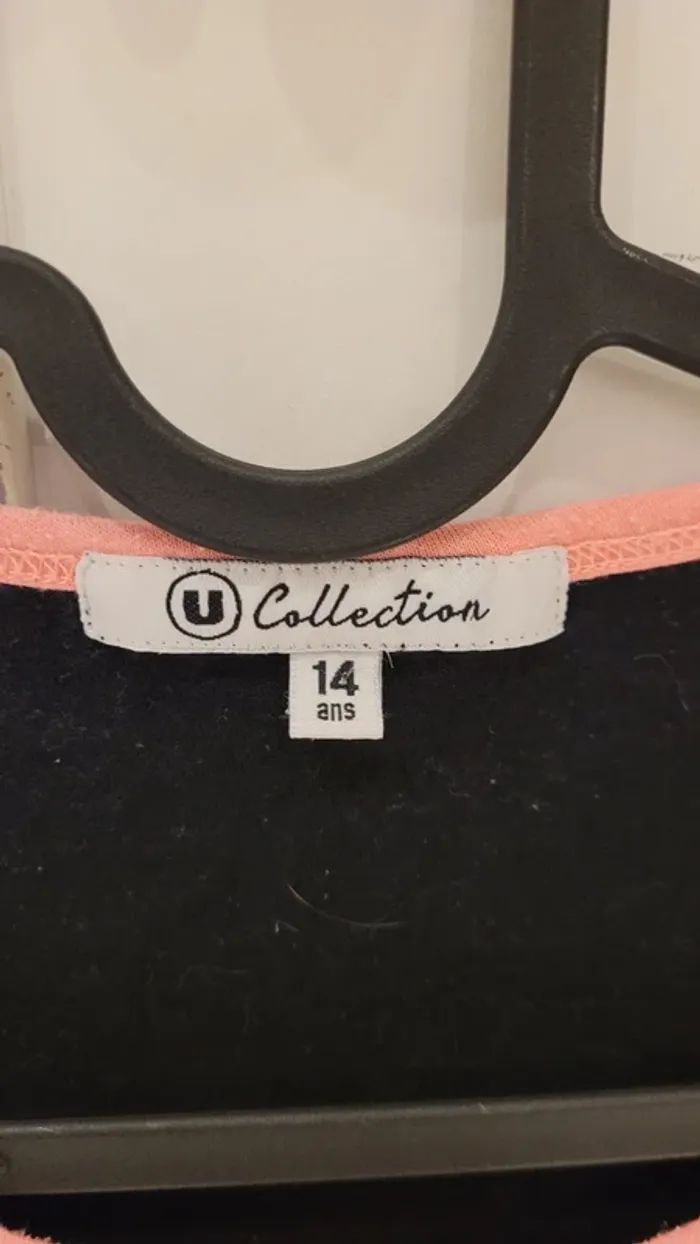 Débardeur Wild and Fière noir bords rose pâle 100% coton - photo numéro 2