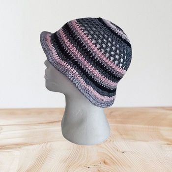 Bob chapeau souple gris/noir/rose tu