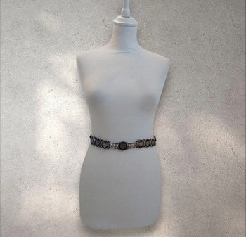 Ceinture grande taille grosses perles métalliques ajustable