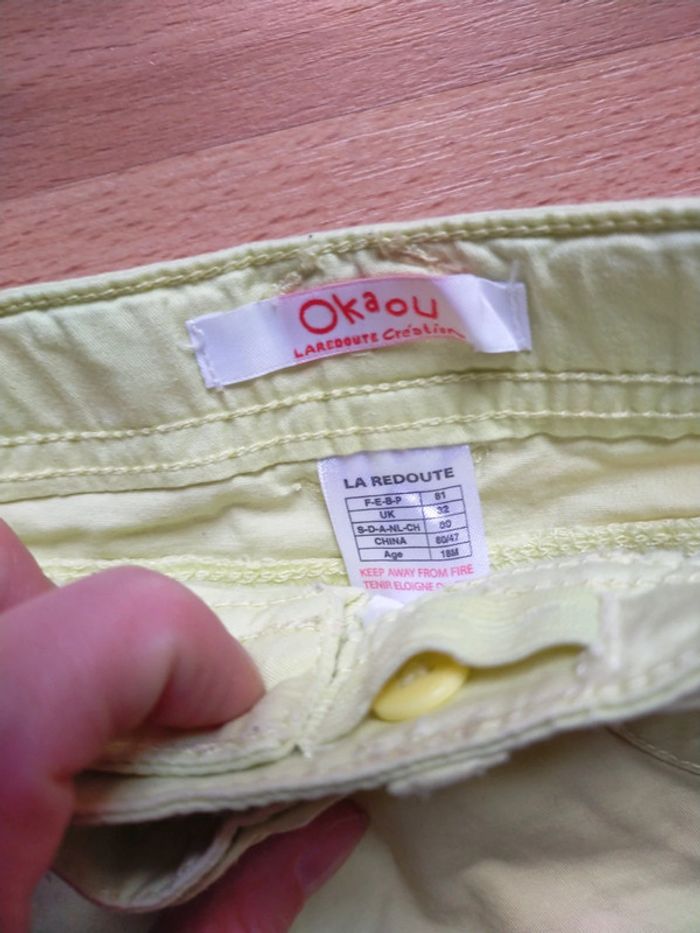 Joli short jaune vif 18 mois - photo numéro 3